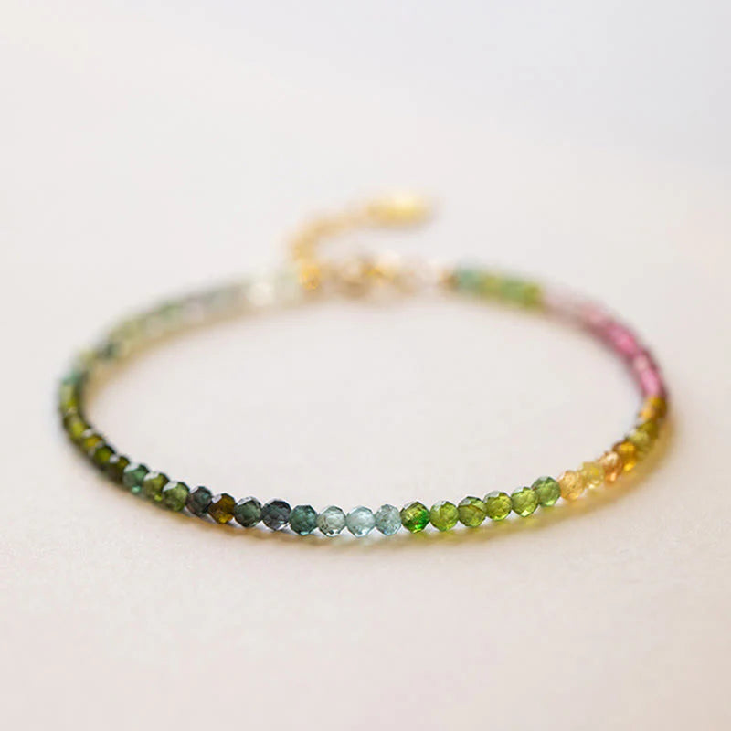 Buddha Stones 2.5mm Natural Tourmaline Ultra-thin Beads Positive Bracelet