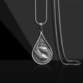 Buddha Stones Double Lucky Koi Fish Prosperity Pure Tin Water Drop Pattern Necklace Pendant