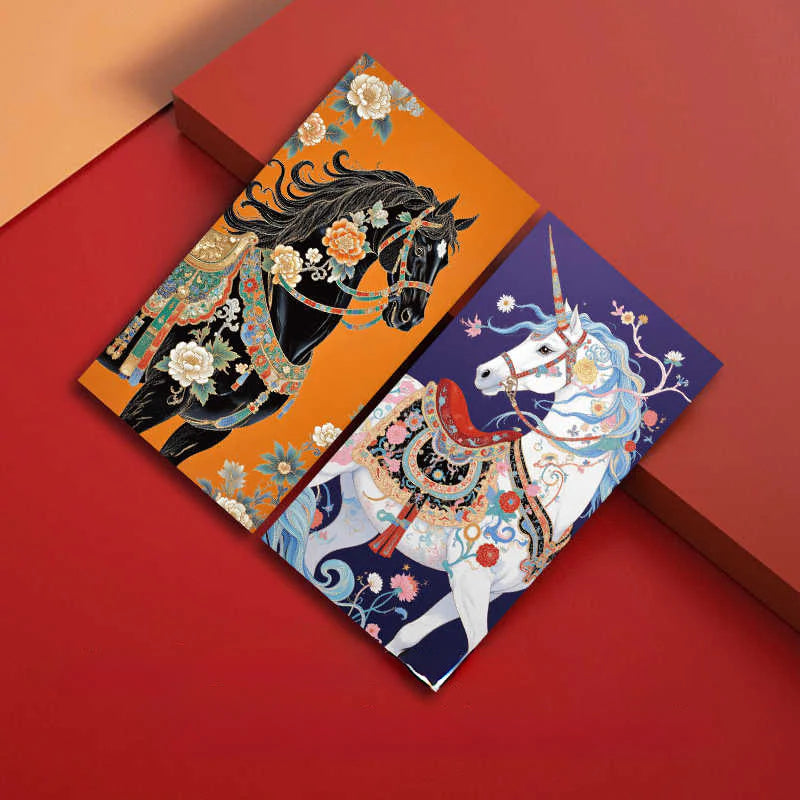 Buddha Stones 6pcs Colorful Chinese Red Envelope Year Of The Horse 2026 New Year
