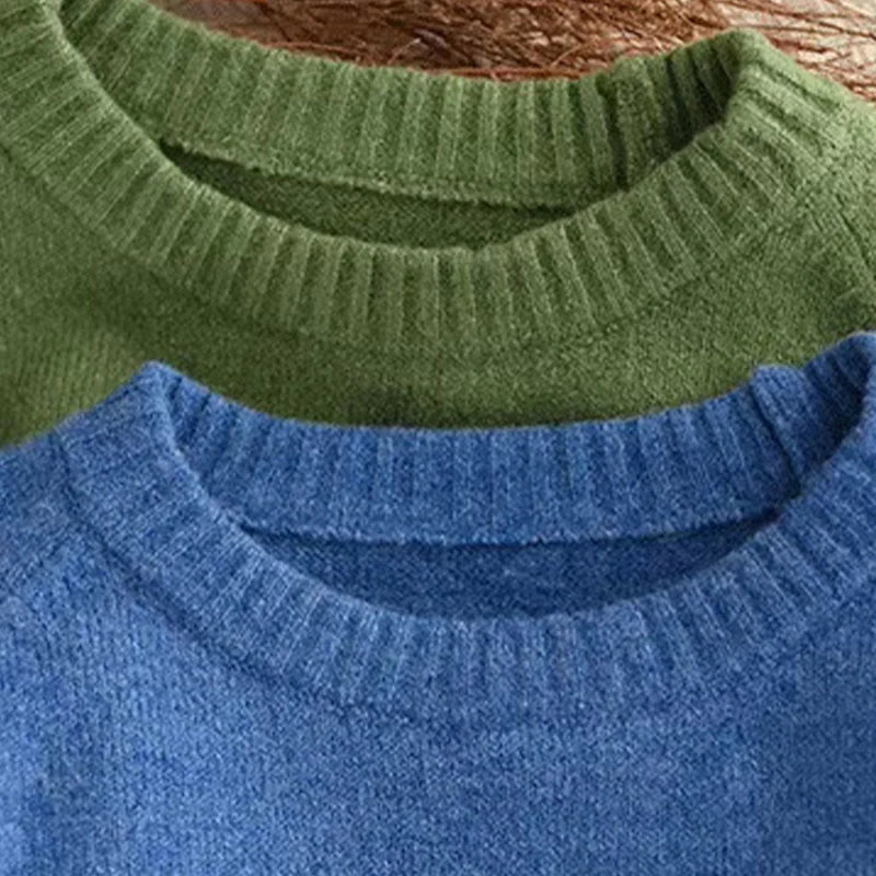 Buddha Stones Winter Crew Neck Warm Long Sleeve Women's Cotton Knitted Sweater