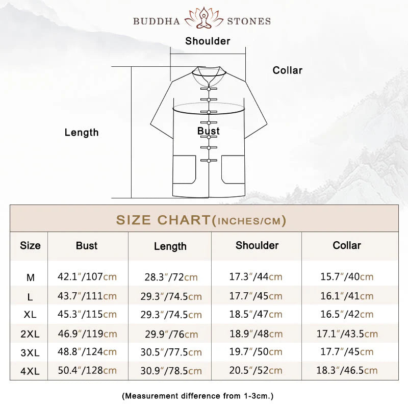 Buddha Stones Solid Color Frog-Button Tang Suit Traditional Cotton Linen Short Sleeve Top Pants Clothing Men's Set