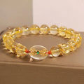 Buddha Stones Natural Golden Rutilated Quartz Beads Auspiciousness Bracelet
