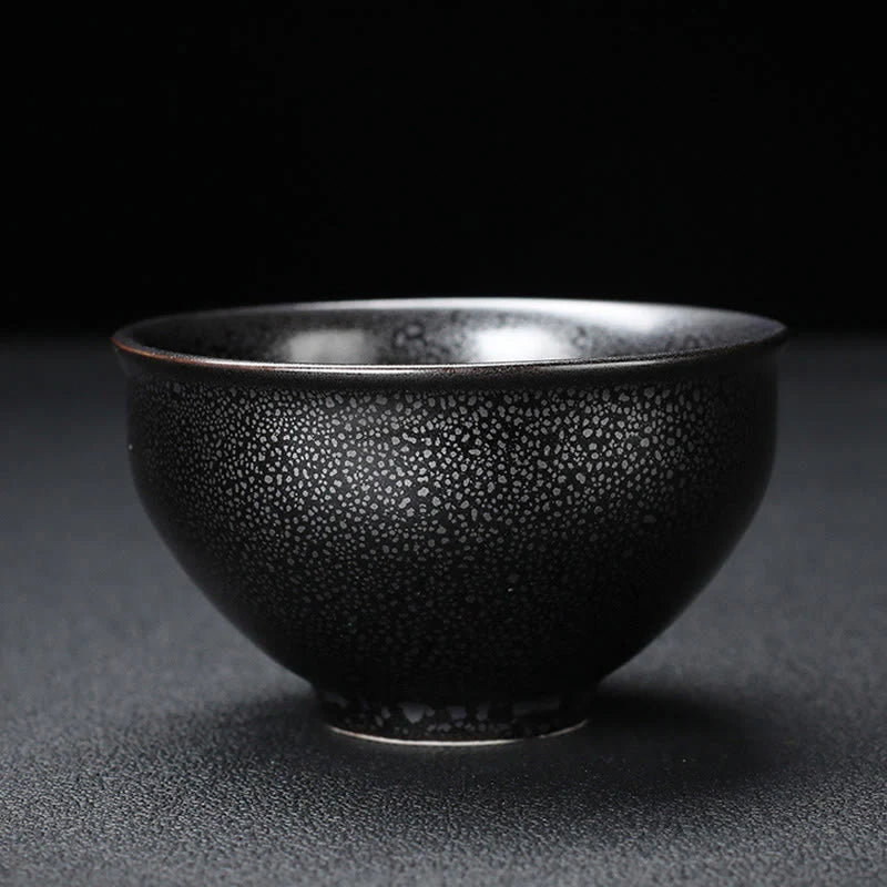 Buddha Stones Gold Leaf Chinese Jianzhan Dragon Phoenix Lotus Avalokitesvara Koi Fish Ceramic Teacup Tenmoku Kung Fu Tea Cup Bowl