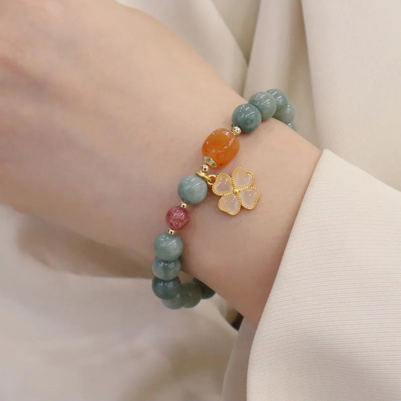 Buddha Stones Bring Good Luck Green Jade Bracelet Bangle Bundle