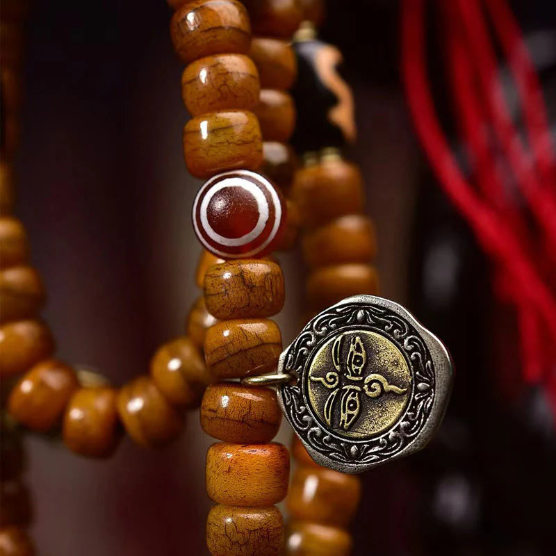 Buddha Stones Tibetan 108 Beads Camel Bone Luck Tassel Mala