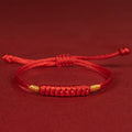 Buddha Stones Handmade Braided Red String Happy Knot Flat Knot Colorful Rope Bracelet