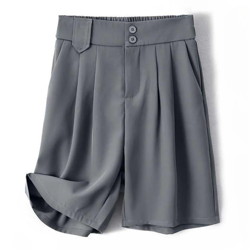 Buddha Stones Summer Casual Zipper Button Loose Plain Cotton Linen Women's Shorts With Pockets