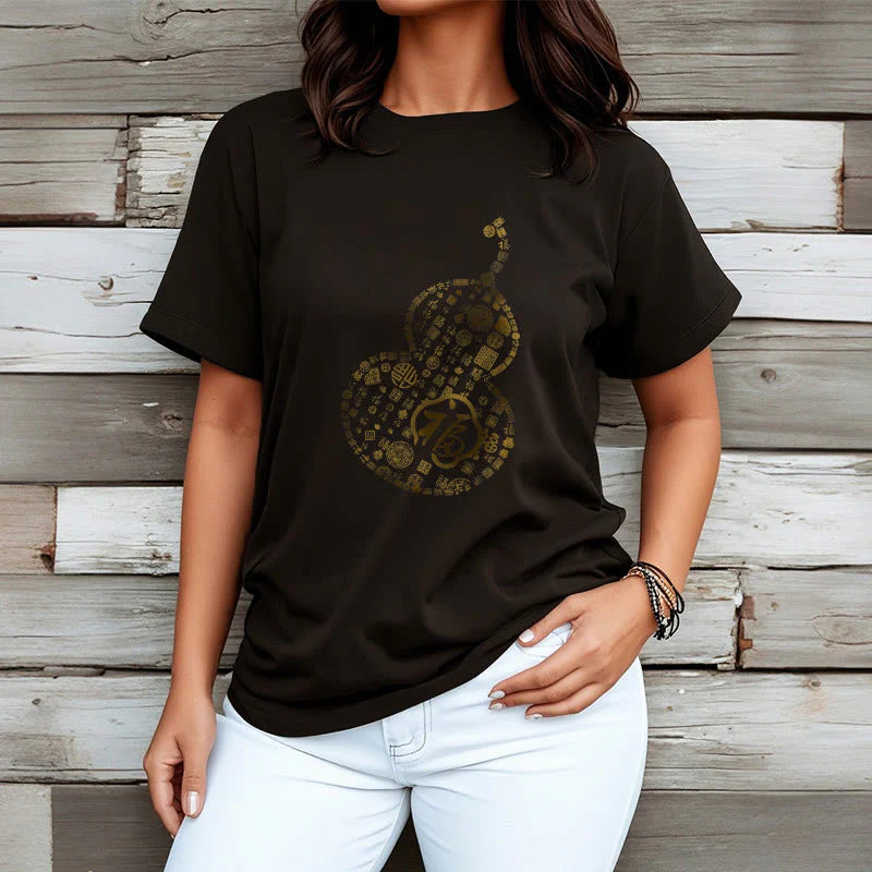 Buddha Stones Gourd Fu Character Design Tee T-shirt