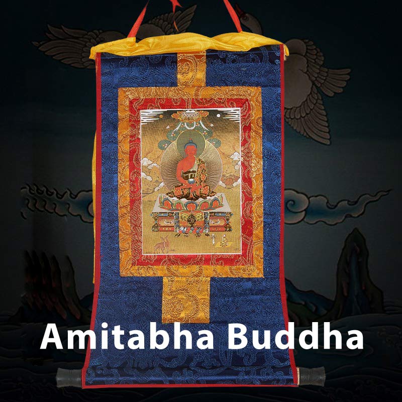 Buddha Stones Tibetan Framed Thangka Blessing Protection Decoration (Extra 30% Off | USE CODE: FS30)