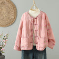 Buddha Stones Printed Women's Long Sleeve Cotton-padded Jacket With Pockets