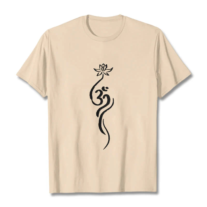 Buddha Stones Lotus Flower Om Design Tee T-shirt