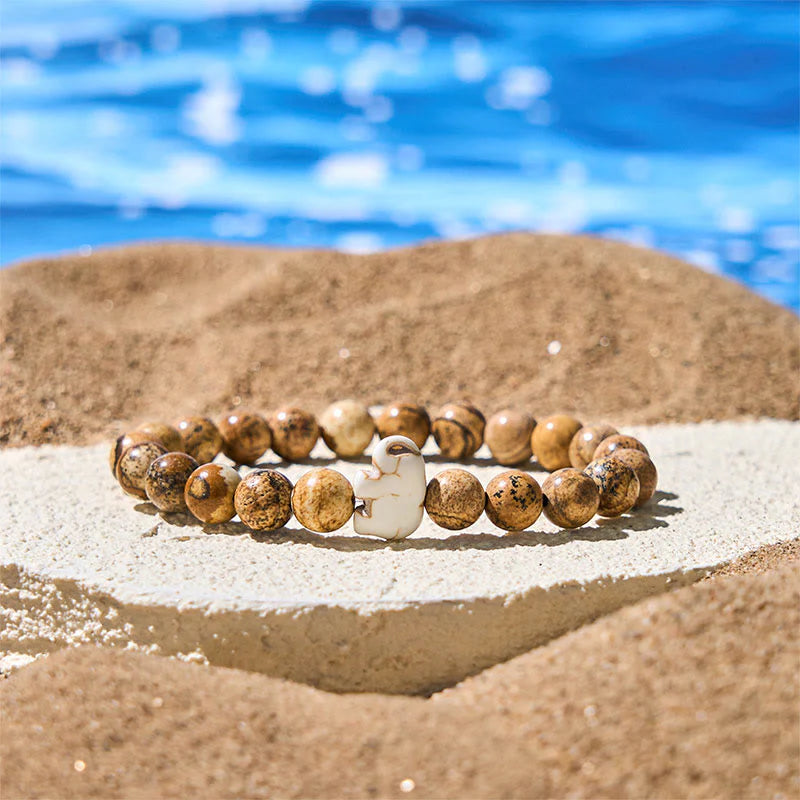 Buddha Stones Natural Various Stones Elephant Spiritual Strength Bracelet