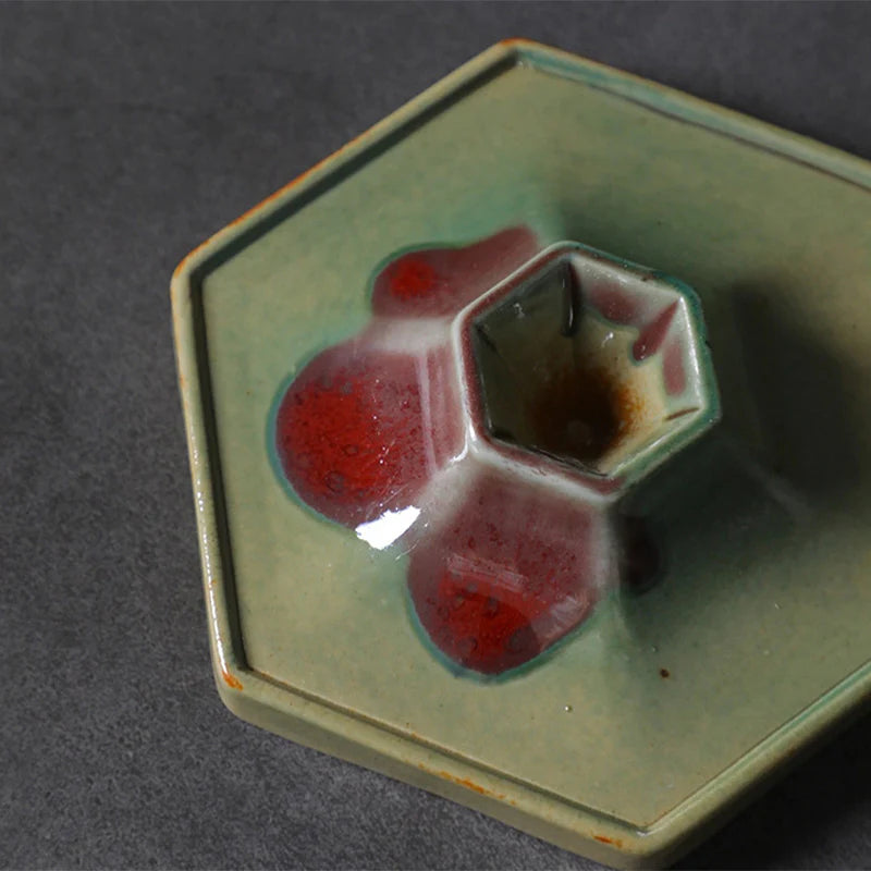 Buddha Stones Hexagon Design Ceramic Tea Coffee Mug Coffee Cup With Base 170ml