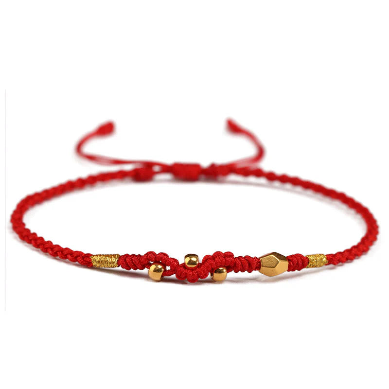 Buddha Stones 999 Gold Year of the Snake Mini Gold Bead Handmade Luck Protection Braided Bracelet (Extra 30% Off | USE CODE: FS30)
