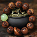 Buddha Stones Tibetan Rosewood Engraving Tiger Protection Bracelet
