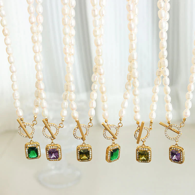 Buddha Stones Pearl Zircon Wealth Charm Necklace Pendant