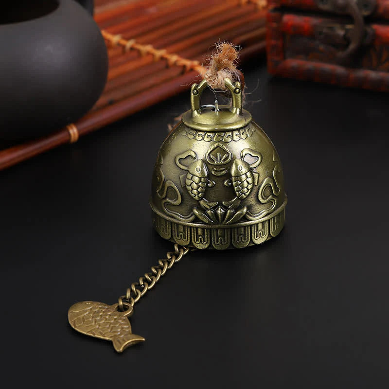 Buddha Stones Feng Shui Buddha Koi Fish Dragon Elephant Wind Chime Bell Luck Wall Hanging Decoration