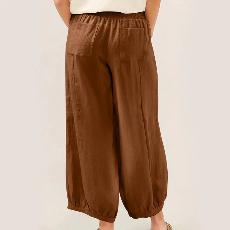 Buddha Stones Plain Color Women's Harem Pants With Pockets