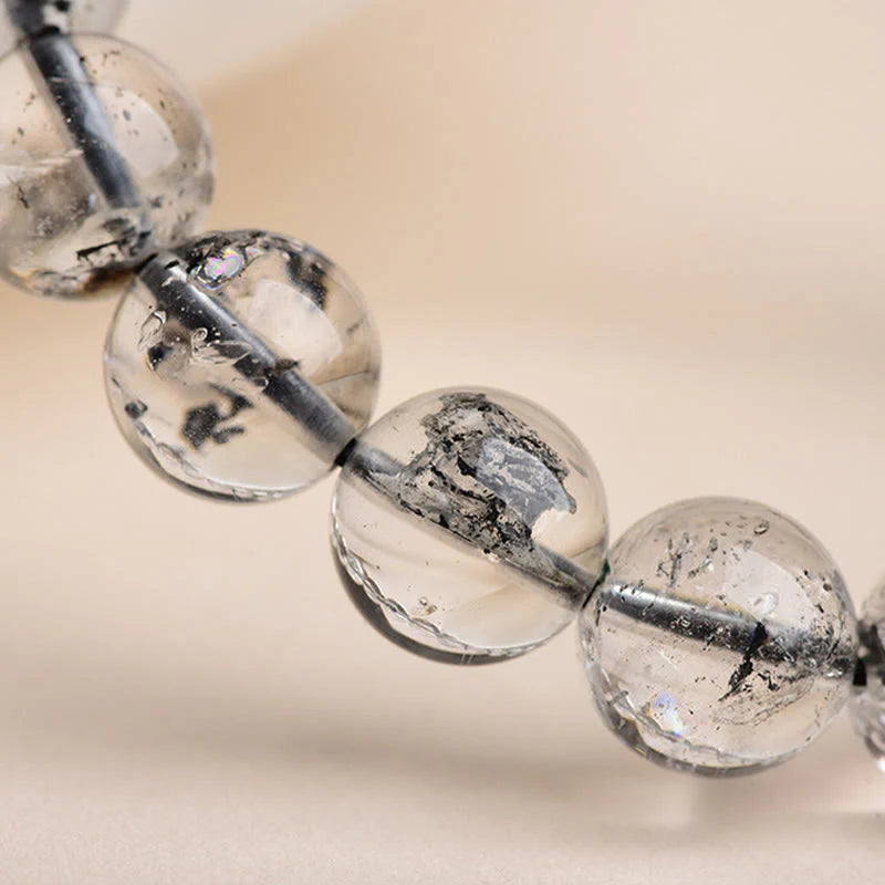 Buddha Stones Herkimer Diamond Protection Meditation Bracelet