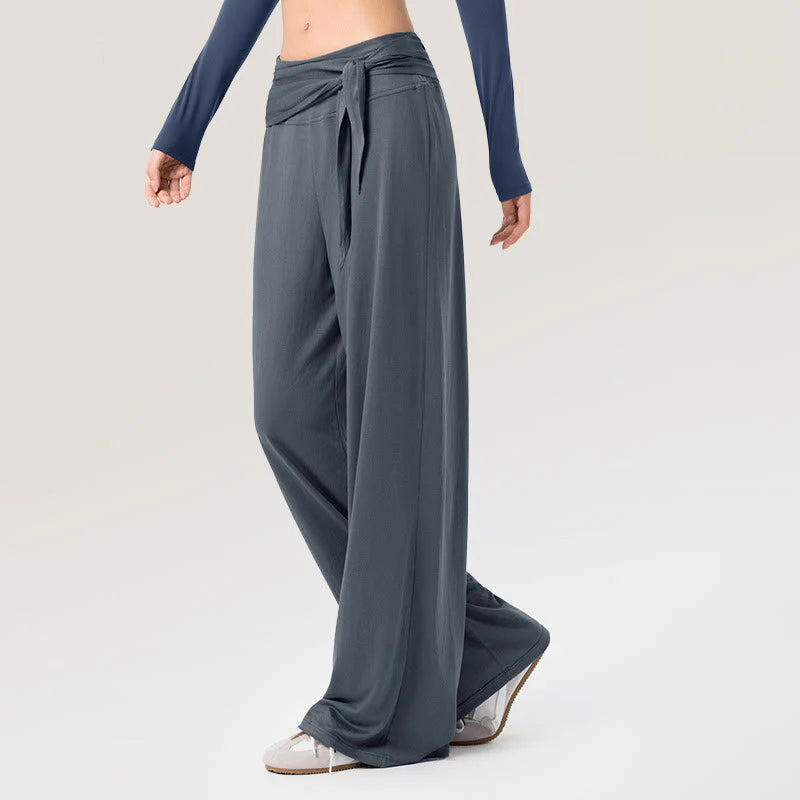 Buddha Stones Casual Lace-up Breathable Sports Women's Wide Leg Pants