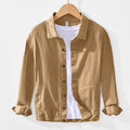 Buddha Stones Commute Plain Simple Buttons Design Men's Long Sleeve Ramie Linen Jacket With Pockets