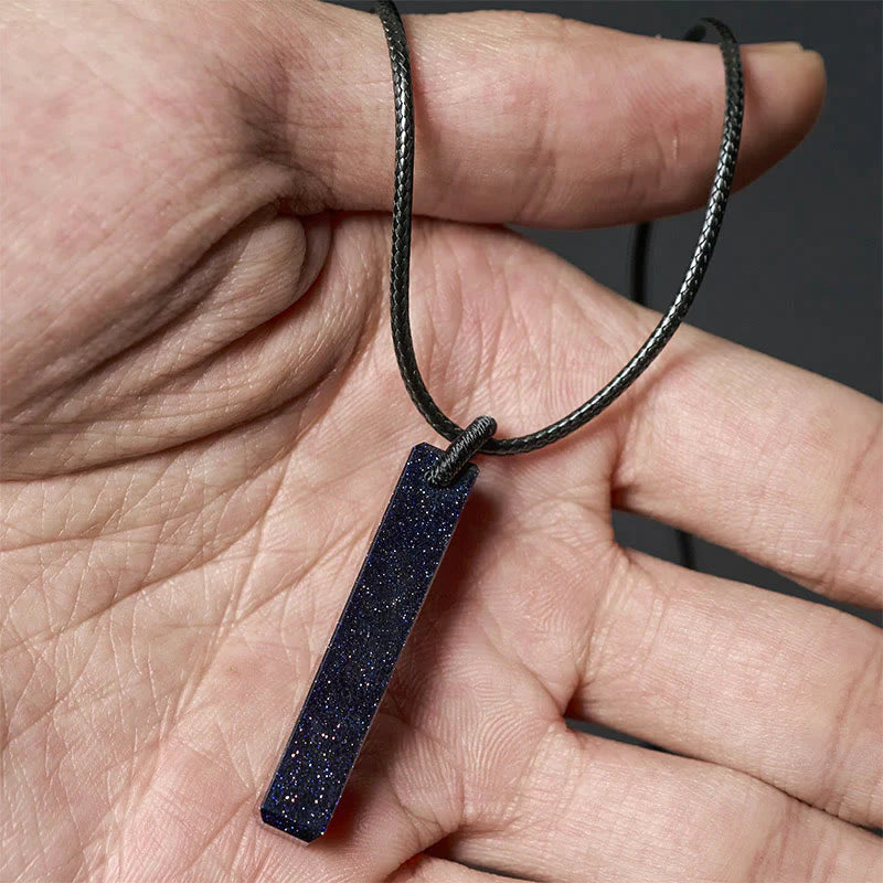 Buddha Stones Black Obsidian Blue Sandstone Transformation Necklace Pendant