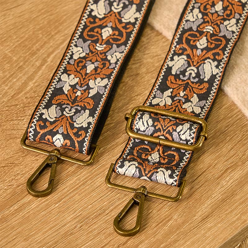 Buddha Stones Bohemian Brown Flower Vine Adjustable Handbags Crossbody Shoulder Bag Straps Replacement