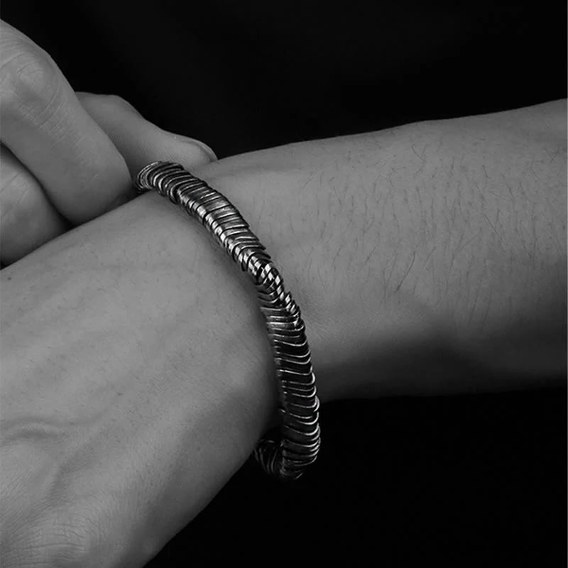 Buddha Stones 925 Sterling Silver Vintage Twisted Design Wealth Healing Chain Bracelet (Extra 30% Off | USE CODE: FS30)