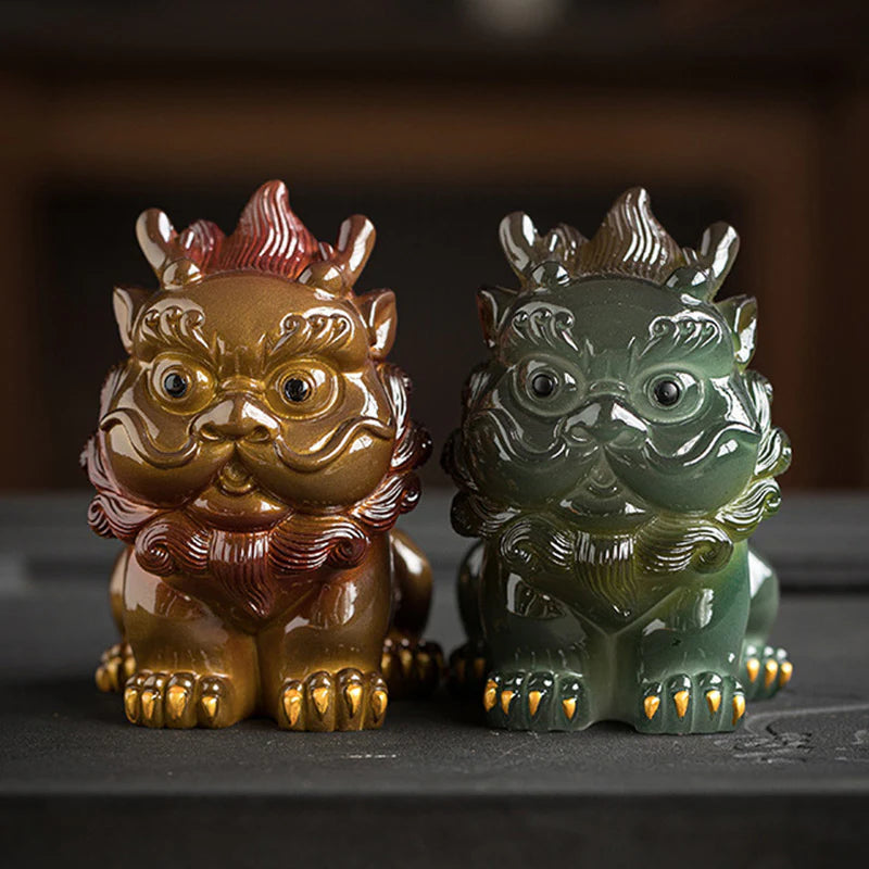 Buddha Stones Color Changing Small PiXiu Resin Tea Pet Wealth Home Figurine Decoration
