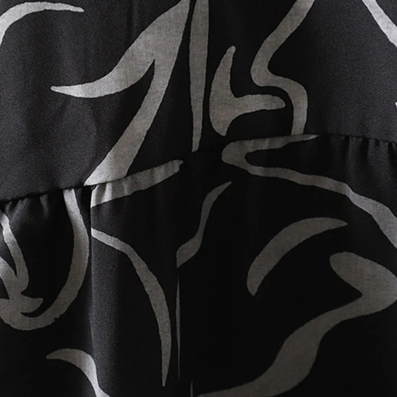 Buddha Stones Spring Fall Stand Collar Line Pattern Long Sleeve Women's Cotton Polyester Shirt