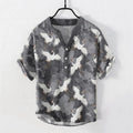 Buddha Stones Crane Short Sleeve Men's Shirt Resort Casual