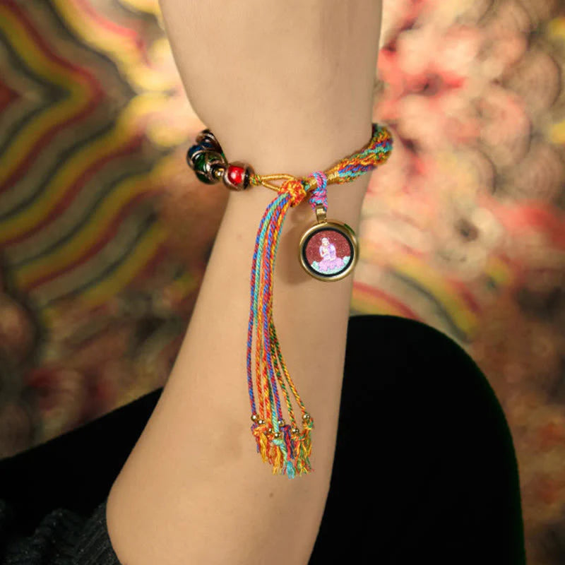 Buddha Stones Thangka Chinese Zodiac Natal Buddha Cinnabar Blessing String Bracelet