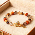 FREE Today: Fortune and Prosperity Tiger Eye Ice Obsidian Pearl Year Of The Horse Lucky Bracelet