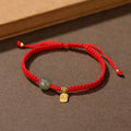 Buddha Stones 925 Sterling Silver Hetian Jade Blessing Wealth Red String Bracelet