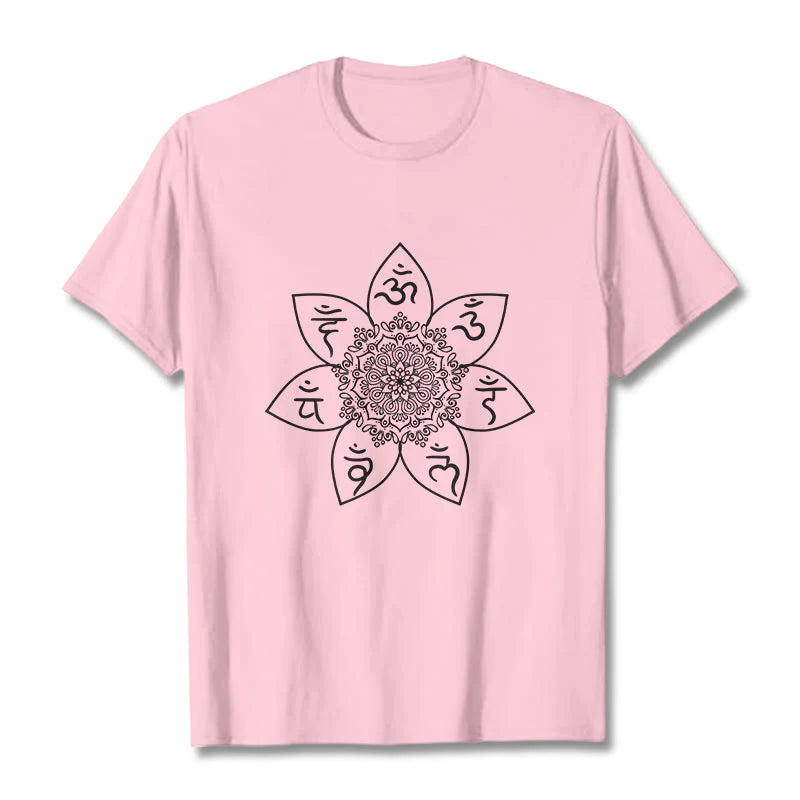 Buddha Stones Mandala Om Mani Padme Hum Pattern Tee T-shirt