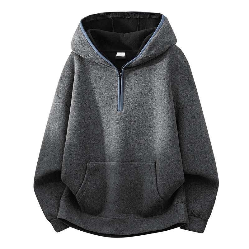 Buddha Stones Fall Winter Zipper Design Fleece Lined Long Sleeve Cotton Men's Hoodie