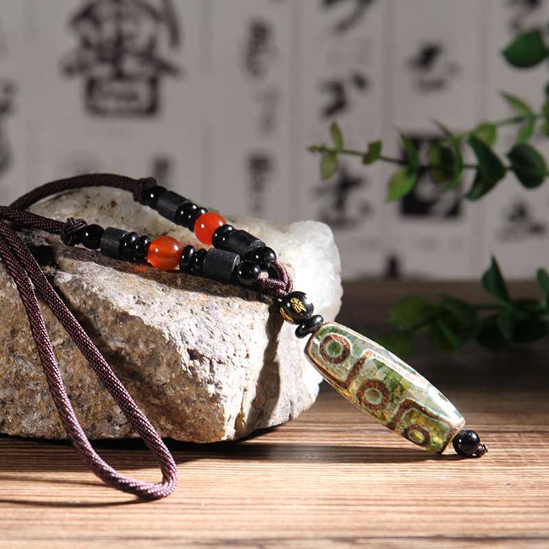 Buddha Stones Tibetan Nine-Eye Dzi Bead Wealth Necklaces & Pendants (Extra 35% Off | USE CODE: FS35)