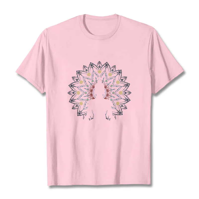 Buddha Stones Mandala Flower Seated Serene Buddha Pattern Tee T-shirt