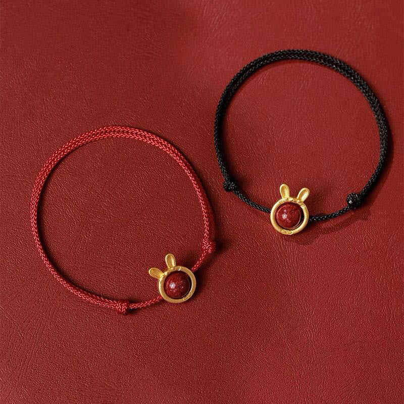 Buddha Stones Handmade Rabbit Tiger Cinnabar Keep Away Evil Spirits Braided String Bracelet (Extra 30% Off | USE CODE: FS30)