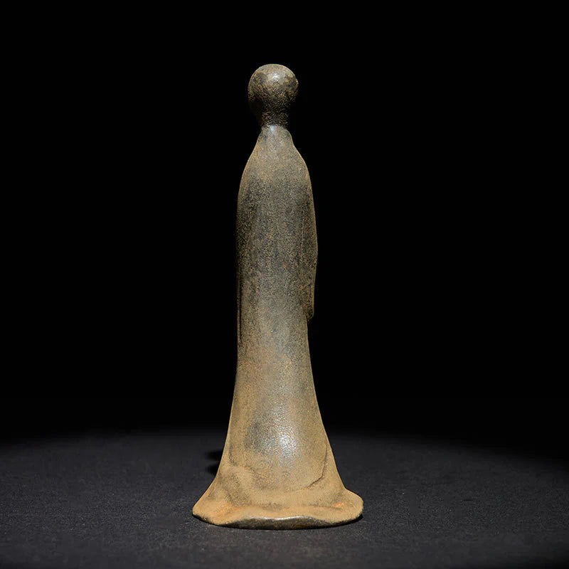 Buddha Stones Handmade Standing Formless Buddha Iron Powder Rust Cast Resin Statue Decoration