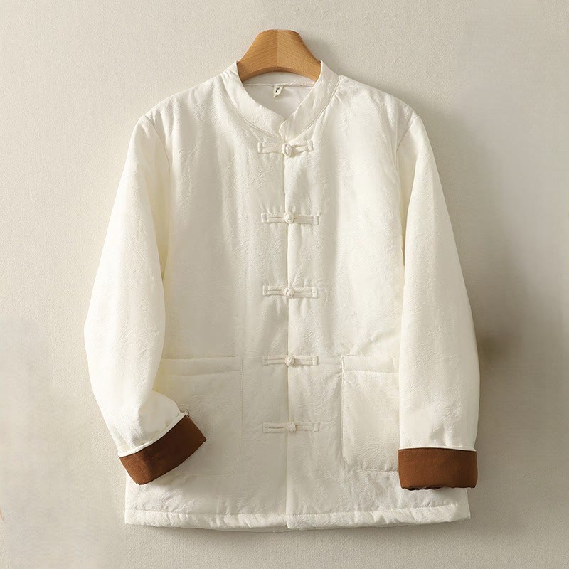 Buddha Stones Women's Solid Color Frog-Button Design Long Sleeve Jacket With Pockets
