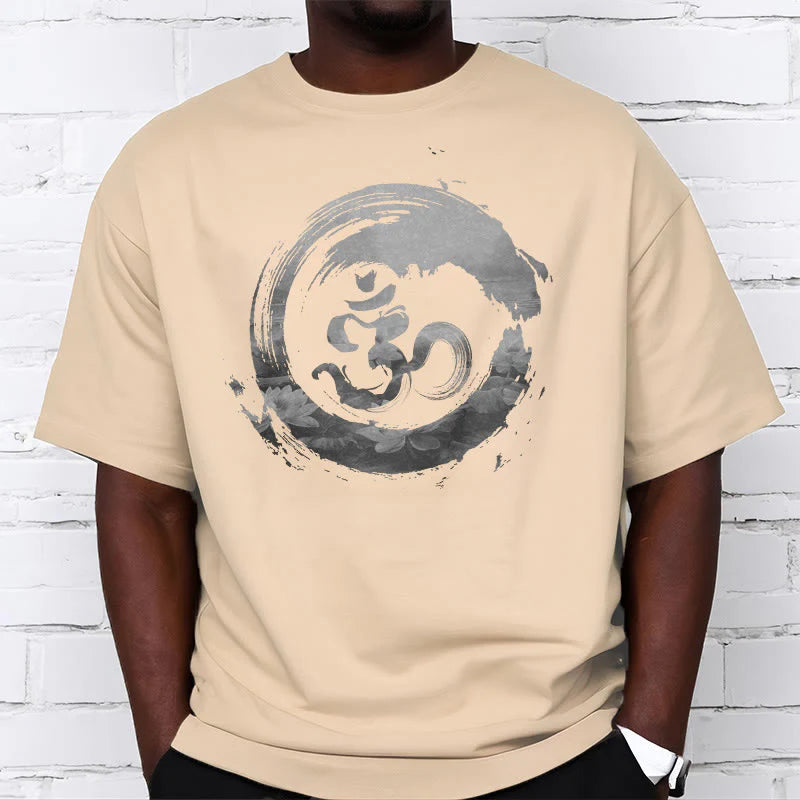 Buddha Stones Om Lotus Cotton Tee T-shirt