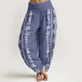 Buddha Stones Cotton Mandala Om Mani Padme Hum Women's Elastic Waist Harem Pants