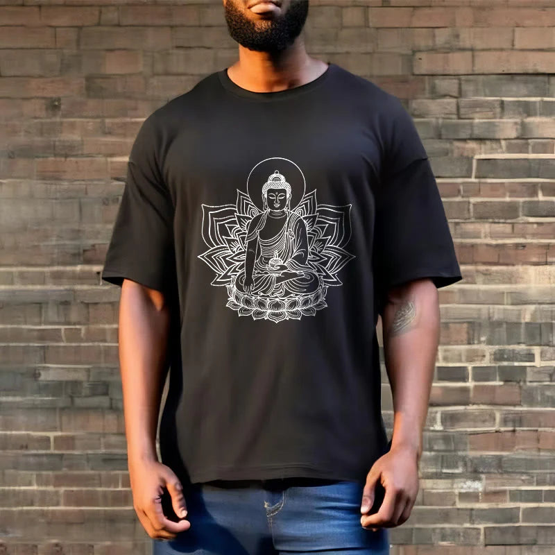 Buddha Stones Medicine Buddha Seated On A Lotus Pedestal Tee T-shirt