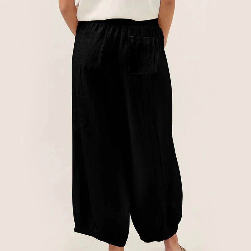 Buddha Stones Plain Color Women's Harem Pants With Pockets
