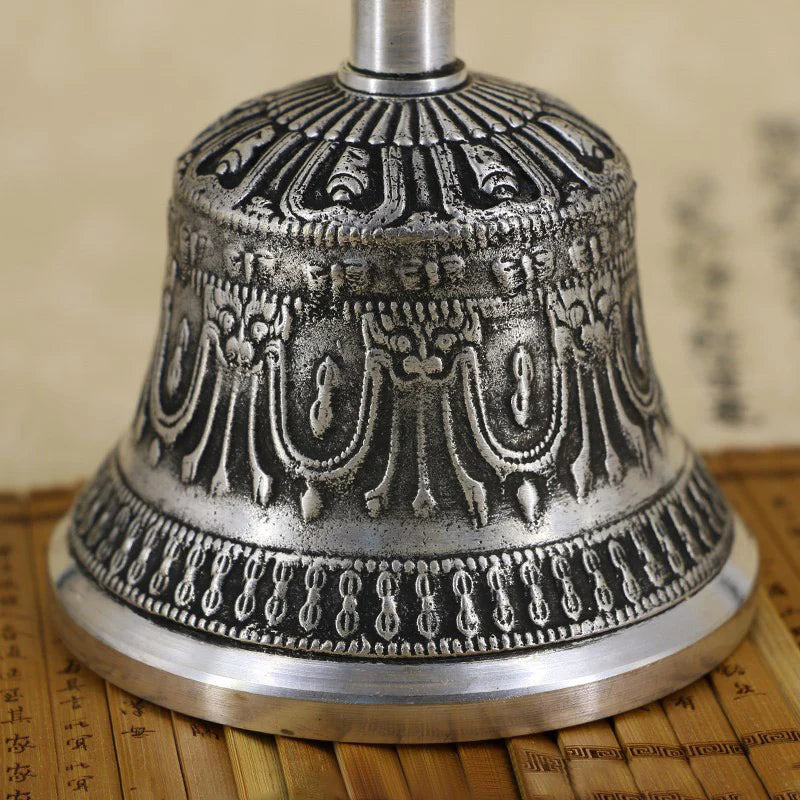 Buddha Stones Tibetan Meditation Bell and Vajra Dorje Copper Decoration Set