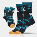 Buddha Stones Casual White Crane Pine Tree Design Micro Crew Women's Socks