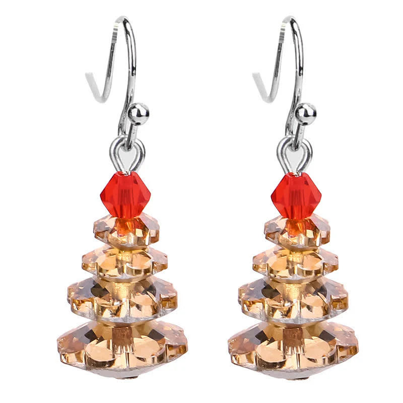 Buddha Stones Various Crystals Christmas Tree Amethyst Peace Healing Drop Earrings