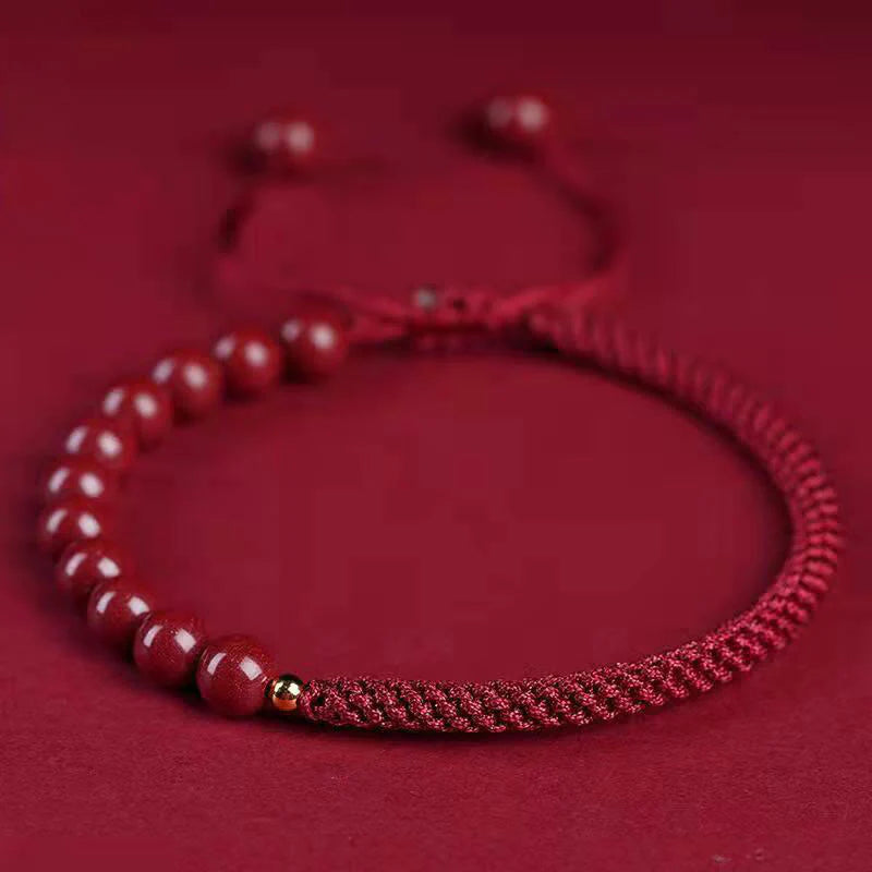 Buddha Stones Natural Cinnabar King Kong Knot Blessing String Bracelet (Extra 35% Off | USE CODE: FS35)