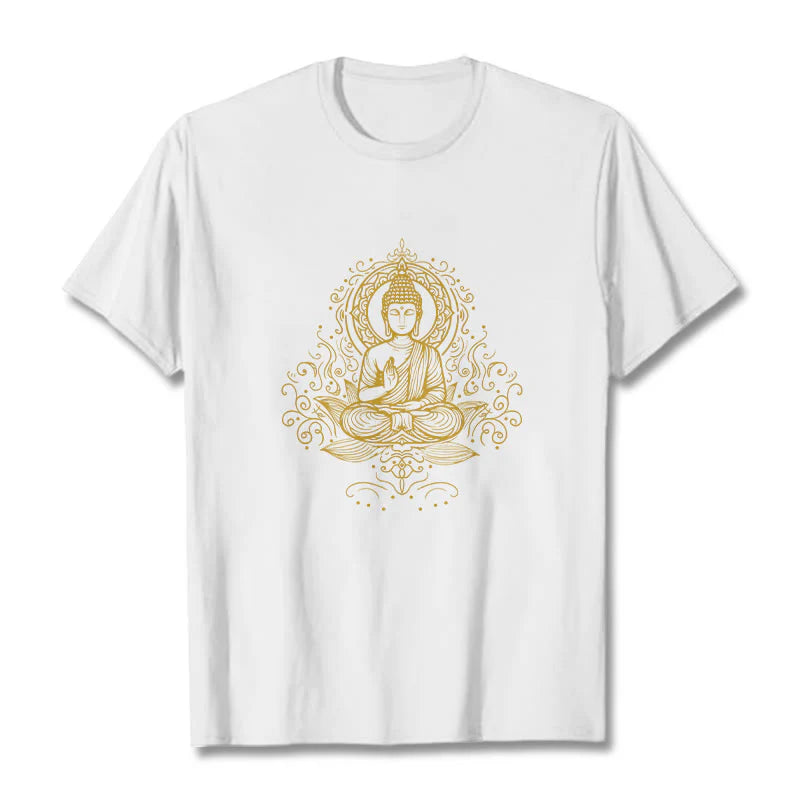Buddha Stones Lotus Flower Vines Meditation Buddha Tee T-shirt